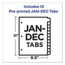 Preprinted Laminated Tab Dividers With Gold Reinforced Binding Edge, 12-tab, Jan. To Dec., 11 X 8.5, Buff, 1 Set