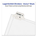 Preprinted Legal Exhibit Side Tab Index Dividers, Avery Style, 25-tab, 1 To 25, 11 X 8.5, White, 1 Set