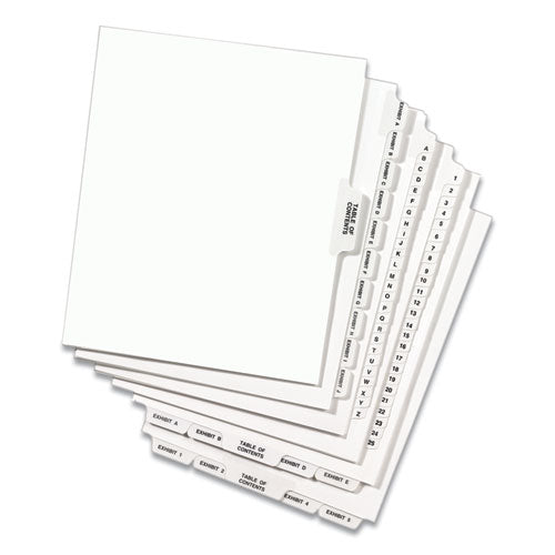 Preprinted Legal Exhibit Side Tab Index Dividers, Avery Style, 26-tab, 76 To 100, 11 X 8.5, White, 1 Set