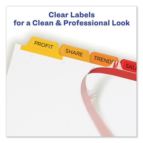 Print And Apply Index Maker Clear Label Dividers, 8-tab, Color Tabs, 11 X 8.5, White, Traditional Color Tabs, 1 Set