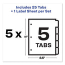 Print And Apply Index Maker Clear Label Dividers, 5-tab, Color Tabs, 11 X 8.5, White, Blue Tabs, 5 Sets