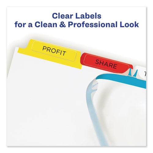 Print And Apply Index Maker Clear Label Dividers, 5-tab, Color Tabs, 11 X 8.5, White, Traditional Color Tabs, 5 Sets