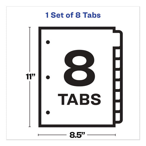 Print And Apply Index Maker Clear Label Plastic Dividers With Printable Label Strip, 8-tab, 11 X 8.5, Assorted Tabs, 1 Set