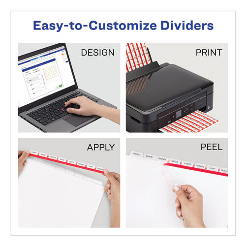 Print And Apply Index Maker Clear Label Dividers, Extra Wide Tab, 8-tab, 11.25 X 9.25, White, 1 Set