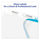 Print And Apply Index Maker Clear Label Dividers, Extra Wide Tab, 5-tab, White Tabs, 11.25 X 9.25, White, 5 Sets