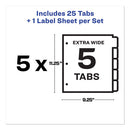 Print And Apply Index Maker Clear Label Dividers, Extra Wide Tab, 5-tab, White Tabs, 11.25 X 9.25, White, 5 Sets