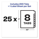 Print And Apply Index Maker Clear Label Unpunched Dividers, 8-tab, 11 X 8.5, White, White Tabs, 25 Sets