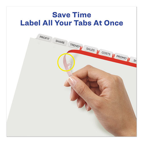 Print And Apply Index Maker Clear Label Dividers, 8-tab, 11 X 8.5, White, 25 Sets