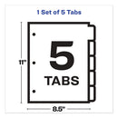 Print And Apply Index Maker Clear Label Plastic Dividers With Printable Label Strip, 5-tab, 11 X 8.5, Assorted Tabs, 1 Set