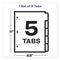 Print And Apply Index Maker Clear Label Dividers, Big Tab, 5-tab, White Tabs, 11 X 8.5, White, 1 Set