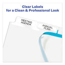 Print And Apply Index Maker Clear Label Dividers, Big Tab, 5-tab, White Tabs, 11 X 8.5, White, 1 Set