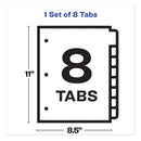 Print And Apply Index Maker Clear Label Dividers, Big Tab, 8-tab, 11 X 8.5, White, 1 Set