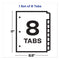 Print And Apply Index Maker Clear Label Dividers, Big Tab, 8-tab, 11 X 8.5, White, 1 Set