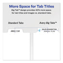 Print And Apply Index Maker Clear Label Dividers, Big Tab, 5-tab, White Tabs, 11 X 8.5, White, 5 Sets