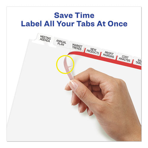 Print And Apply Index Maker Clear Label Dividers, Big Tab, 8-tab, 11 X 8.5, White, 5 Sets