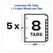 Print And Apply Index Maker Clear Label Dividers, Big Tab, 8-tab, 11 X 8.5, White, 5 Sets