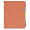 Write And Erase Plain-tab Paper Dividers, 5-tab, 11 X 8.5, Multicolor, 36 Sets