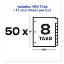 Print And Apply Index Maker Clear Label Dividers, 8-tab, 11 X 8.5, White, 50 Sets