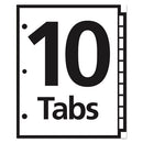 Table 'n Tabs Dividers, 10-tab, 1 To 10, 11 X 8.5, White, Assorted Tabs, 1 Set