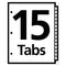 Table 'n Tabs Dividers, 15-tab, 1 To 15, 11 X 8.5, White, White Tabs, 1 Set