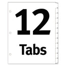 Table 'n Tabs Dividers, 12-tab, Jan. To Dec., 11 X 8.5, White, White Tabs, 1 Set