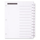 Table 'n Tabs Dividers, 12-tab, Jan. To Dec., 11 X 8.5, White, White Tabs, 1 Set