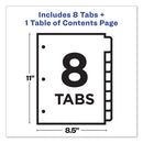 Customizable Table Of Contents Ready Index Dividers With Multicolor Tabs, 8-tab, 1 To 8, 11 X 8.5, Translucent, 1 Set