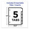 Insertable Big Tab Plastic Dividers, 5-tab, 11 X 8.5, Clear, 1 Set