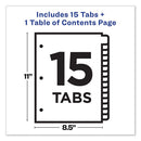Customizable Toc Ready Index Multicolor Tab Dividers, 15-tab, 1 To 15, 11 X 8.5, White, Contemporary Color Tabs, 1 Set
