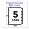 Insertable Big Tab Plastic Dividers, 5-tab, 11 X 8.5, Assorted, 1 Set