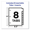 Insertable Big Tab Plastic Dividers, 8-tab, 11 X 8.5, Assorted, 1 Set