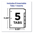 Insertable Big Tab Plastic 1-pocket Dividers, 5-tab, 11.13 X 9.25, Assorted, 1 Set