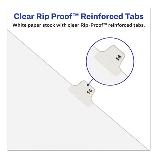 Preprinted Legal Exhibit Side Tab Index Dividers, Avery Style, 10-tab, 3, 11 X 8.5, White, 25/pack