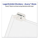 Preprinted Legal Exhibit Side Tab Index Dividers, Avery Style, 10-tab, 7, 11 X 8.5, White, 25/pack