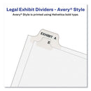 Avery-style Preprinted Legal Bottom Tab Divider, 26-tab, Exhibit F, 11 X 8.5, White, 25/pk