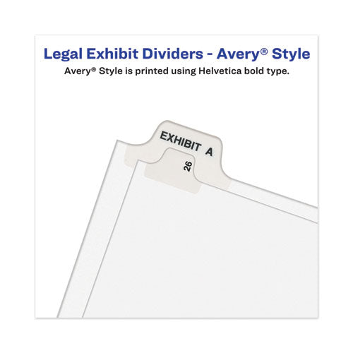 Avery-style Preprinted Legal Bottom Tab Dividers, 26-tab, Exhibit L, 11 X 8.5, White, 25/pack