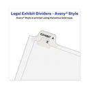 Avery-style Preprinted Legal Bottom Tab Dividers, 26-tab, Exhibit S, 11 X 8.5, White, 25/pack