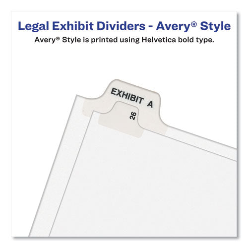 Avery-style Preprinted Legal Bottom Tab Dividers, 26-tab, Exhibit V, 11 X 8.5, White, 25/pack