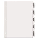 Big Tab Printable White Label Tab Dividers, 5-tab, 11 X 8.5, White, 20 Sets