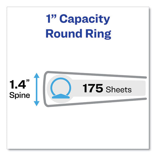 Hanging Storage Flexible Non-view Binder With Round Rings, 3 Rings, 1" Capacity, 11 X 8.5, Green