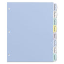 Write And Erase Big Tab Durable Plastic Dividers, 3-hole Punched, 8-tab, 11 X 8.5, Assorted, 1 Set