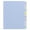 Write And Erase Big Tab Durable Plastic Dividers, 3-hole Punched, 8-tab, 11 X 8.5, Assorted, 1 Set