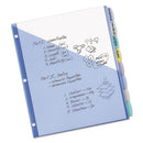 Write And Erase Durable Plastic Dividers With Slash Pocket, 3-hold Punched, 8-tab, 11.13 X 9.25, Assorted, 1 Set