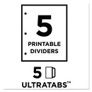 Movable Tab Dividers With Color Tabs, 5-tab, 11 X 8.5, White, 1 Set