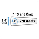 Durable View Binder With Durahinge And Slant Rings, 3 Rings, 1" Capacity, 11 X 8.5, White