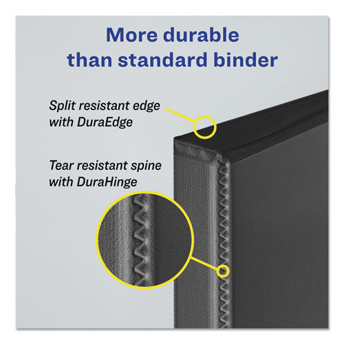 Durable View Binder With Durahinge And Slant Rings, 3 Rings, 1.5" Capacity, 11 X 8.5, Black