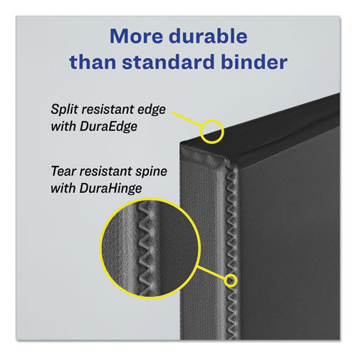 Durable View Binder With Durahinge And Slant Rings, 3 Rings, 3" Capacity, 11 X 8.5, Black