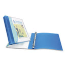 Flexible View Binder With Round Rings, 3 Rings, 0.5" Capacity, 11 X 8.5, Blue