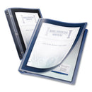Flexi-view Binder With Round Rings, 3 Rings, 1" Capacity, 11 X 8.5, Navy Blue