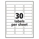 Matte Clear Easy Peel Mailing Labels W/ Sure Feed Technology, Inkjet Printers, 1 X 2.63, Clear, 30/sheet, 10 Sheets/pack